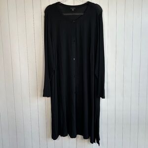 J. Jill Wearever Collection plus size 3X shirt dress long sleeve black stretch